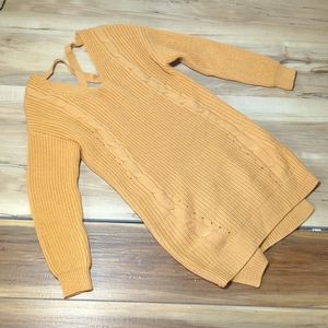 Longer Ochre sweater with back detail